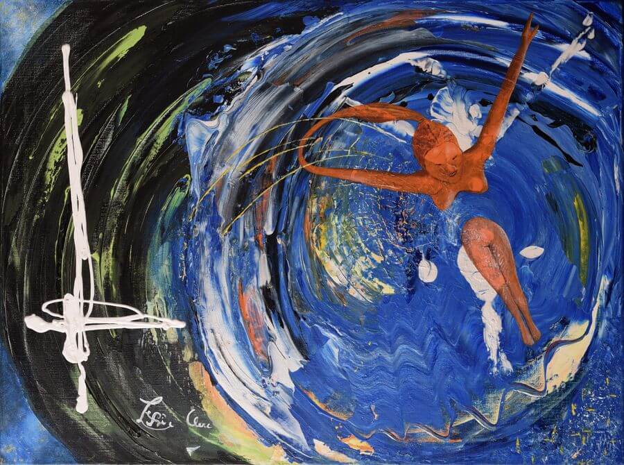 27 Le plongeon dans la vie 60x80 Acryl