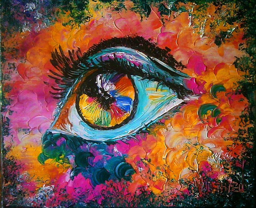 OEIL EN COULEUR 46X38.1800 € OEIL EN COULEUR 46X38.1800 €