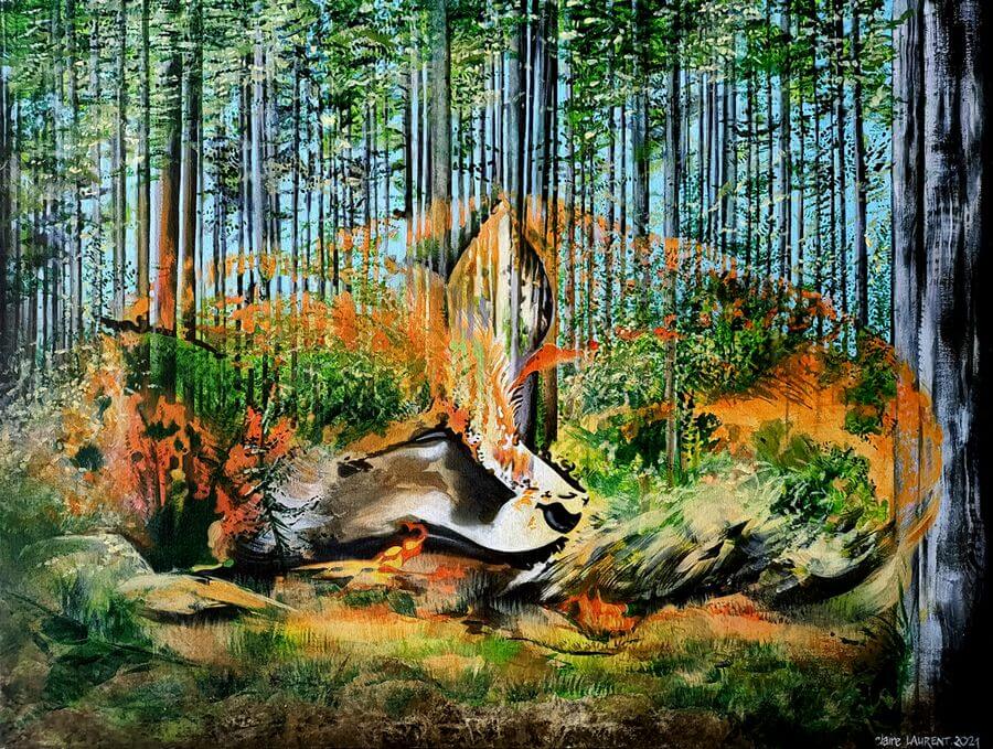 2-Camouflage - 0,60 x 0,80m- Claire Laurent