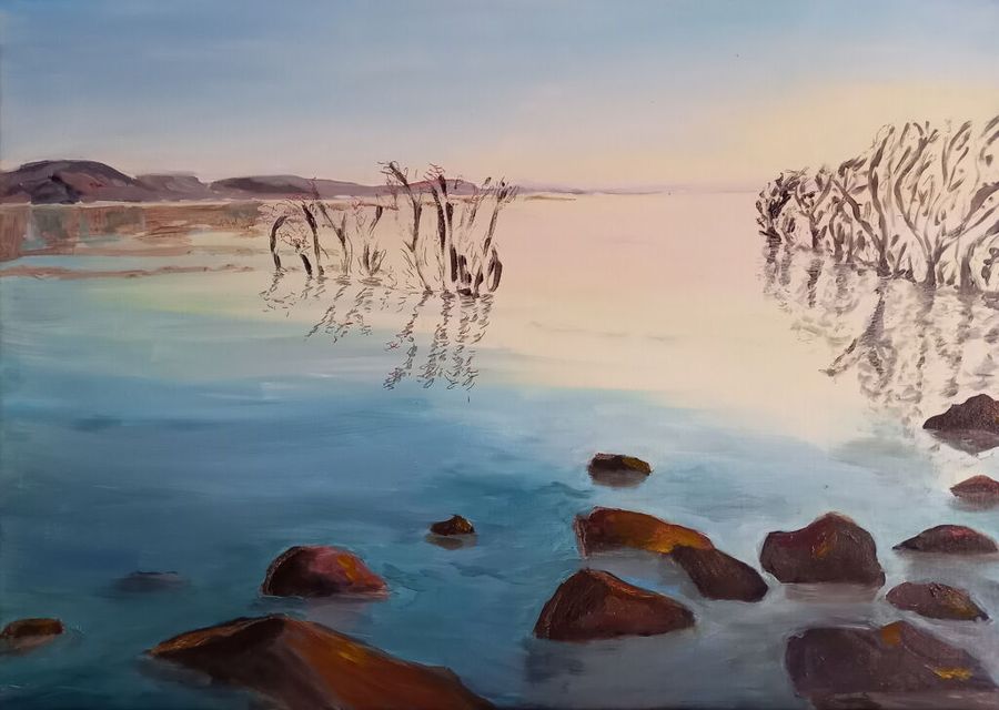 Le lac de Tiberiade Huile sur toile 42-32 cm Le lac de Tiberiade Huile sur toile 42-32 cm