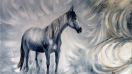 Emergence 50x70 huile Yvette Caufriez