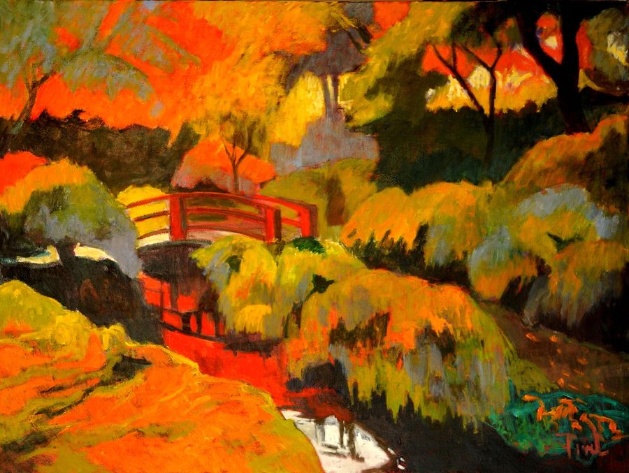 Le pont japonais Butchart Gardens 36''x 48'' (92cmx122cm)