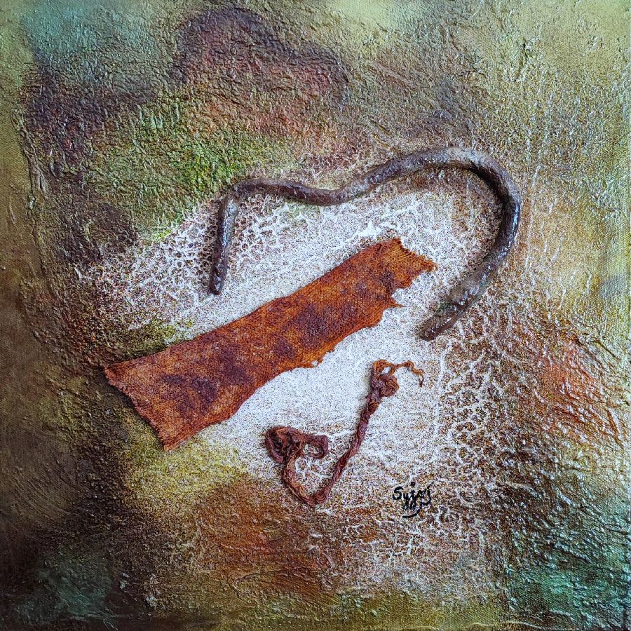 Syjo’Art_Brocéliande_40x40x5cm_MixedMedia_2024 Syjo'Art_Brocéliande_40x40x5cm_MixedMedia_2024