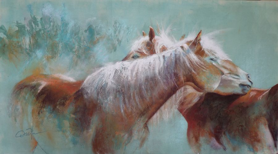 Oreha-Complicite-Pastel-sur-matiere-85-X-50-2500-