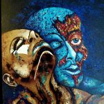 2024-Amours-deliquescentes-100X50-cafe-acrylique-2300
