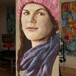 Le-Bonnet-rose-huile-sur-Toile.-180_70cm-juin-2011